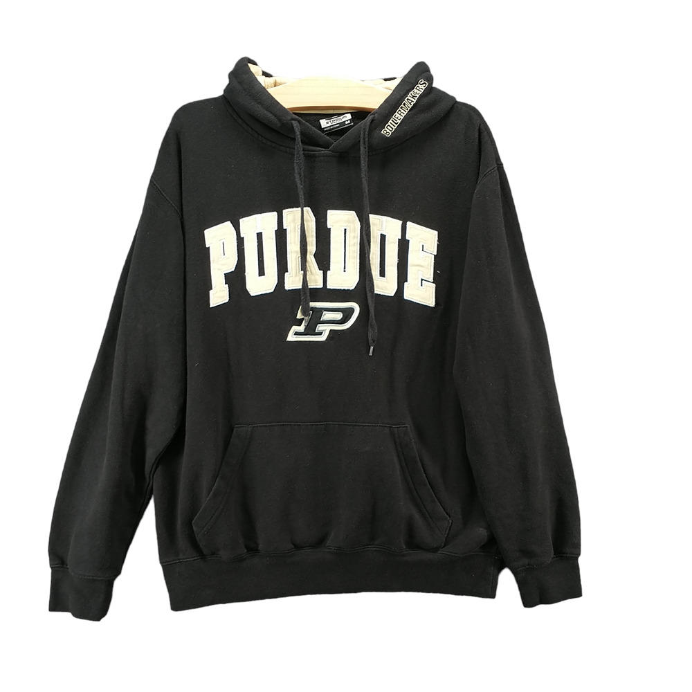 Stadium Men's Purdue Boilermakers Embroidered Hoodie Sweatshirt Black Medium
